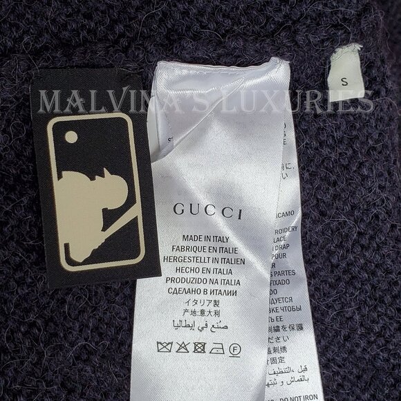 GUCCI CARDIGAN LONG SWEATER NY YANKEES LOGO PATCH WOOL ALPACA sz S SMALL - Picture 15 of 16